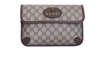 GG Supreme Monogram Neo Vintage Web Belt Bag, front view